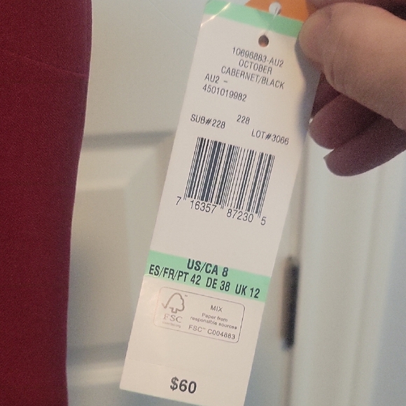 Black Label by Evan Picone Burgundy Asymmetrical Dress - Picture 3 of 9